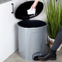 Kosz Pojemnik na Śmieci Odpady Pojemny z Pedałem Plastikowy Szary ORION 50l
