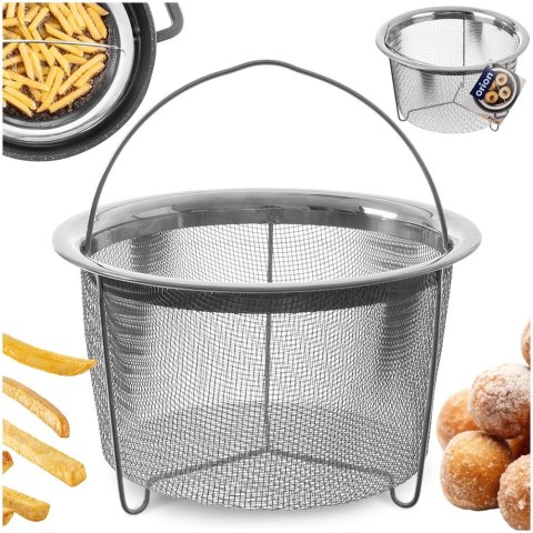 Koszyk do Smażenia Frytek Pączków Stalowy z Uchwytem Solidny ORION 21x13 cm