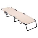Leżak Ogrodowy Plażowy Rozkładany Regulowany Beżowy REDCLIFFS 187 x 55 cm
