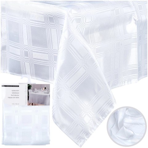 Nakrycie Stołu EXCELLENT HOUSEWARE 180x130 Cm Białe Łatwoczyszczące Stylowe