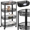 Organizer Na Kółkach Czarny EXCELLENT HOUSEWARE 4-Poziomowy 46x26x79 cm