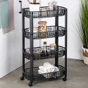 Organizer Na Kółkach Czarny EXCELLENT HOUSEWARE 4-Poziomowy 46x26x79 cm