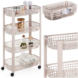 Organizer na Kółkach Beżowy EXCELLENT HOUSEWARE 4-Poziomowy 46x26x79 cm