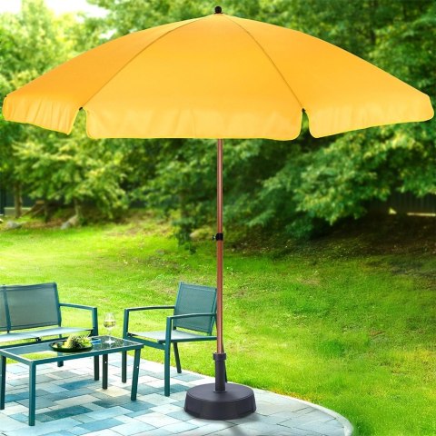 Parasol Plażowy Ogrodowy Stabilny Żółty Regulowany Składany AMBIANCE 200 cm
