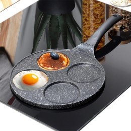 Patelnia Granitowa do Jajek Placków Gaz Indukcja 4 Otwory ORION 26 cm