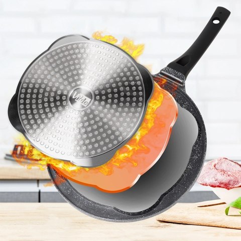 Patelnia Granitowa do Jajek Placków Gaz Indukcja 4 Otwory ORION 26 cm