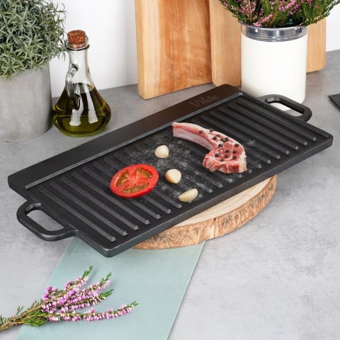Płyta do Grilla Piekarnika Grillowania Żeliwna Dwustronna VILDE 50,5x23,5cm