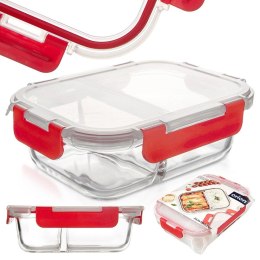 Pojemnik na Jedzenie Żywność Szklany Pokrywka Uszczelka Dzielony ORION 1,3l