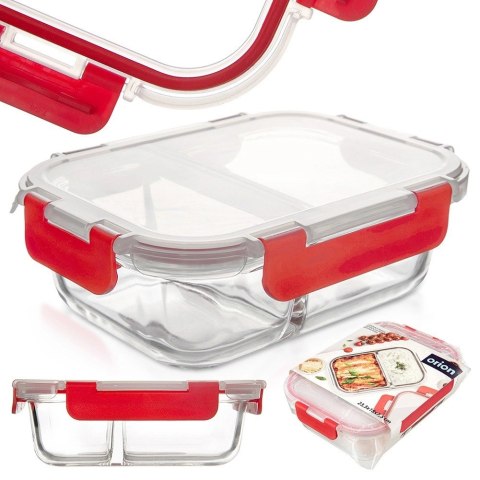 Pojemnik na Jedzenie Żywność Szklany Pokrywka Uszczelka Dzielony ORION 1,3l
