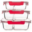 Pojemnik na Jedzenie Żywność Szklany Pokrywka Uszczelka Dzielony ORION 1,3l