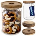 Pojemnik na Orzechy Płatki Makaron Szklany z Pokrywką Uszczelką ORION 970ml