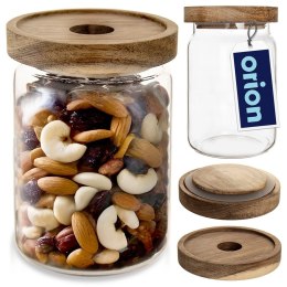 Pojemnik na Orzechy Płatki Makaron Szklany z Pokrywką Uszczelką ORION 970ml