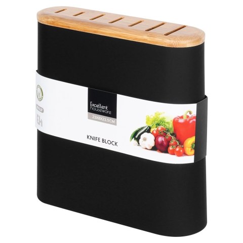 Stojak Organizer na Noże Czarny z Przegródkami EXCELLENT HOUSEWARE 23x8 cm
