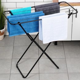 Suszarka na Pranie Ubrania Składana Metalowa Czarna VILDE 93 x 43 x 88 cm