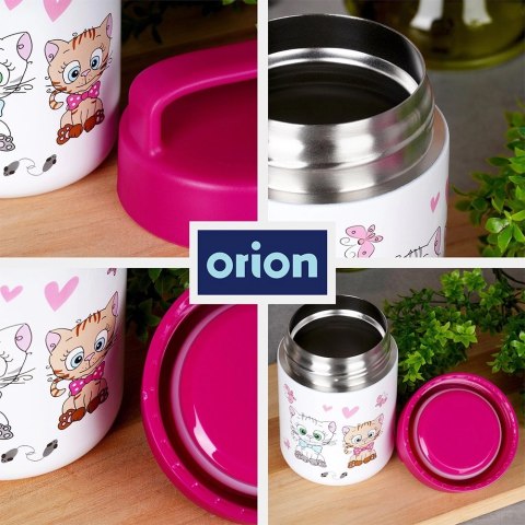 Termos Obiadowy na Jedzenie Stalowy dla Dzieci Dziecięcy Kotki ORION 450ml