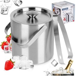 Wiaderko do Lodu Termiczne ze Szczypcami Stalowe Trwałe Solidne VILDE 1,3 L