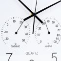 Zegar Ścienny na Ścianę z Termometrem Higrometrem Biały Złoty ORION 38 cm