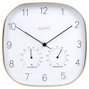 Zegar Ścienny na Ścianę z Termometrem Higrometrem Biały Złoty VILDE 28,5 cm