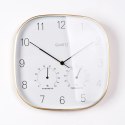 Zegar Ścienny na Ścianę z Termometrem Higrometrem Biały Złoty VILDE 28,5 cm