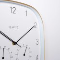 Zegar Ścienny na Ścianę z Termometrem Higrometrem Biały Złoty VILDE 28,5 cm