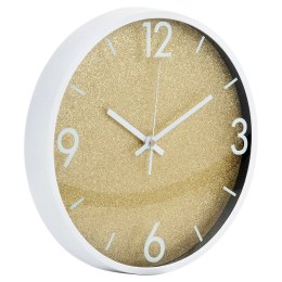 Zegar na Ścianie Ścienny Złoty Biały Dekoracyjny Brokatowy VILDE 29,5 cm