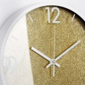 Zegar na Ścianie Ścienny Złoty Biały Dekoracyjny Brokatowy VILDE 29,5 cm