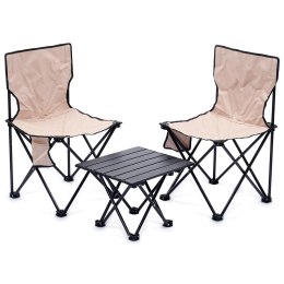 Zestaw Krzesła Turystyczne ze Stolikiem Składane Przenośne REDCLIFFS 3 el.