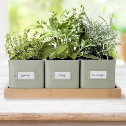 Zestaw Osłonki na Doniczkę Zioła Rośliny z Podstawką Metalowe ORION 4 el.