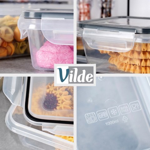 Zestaw Pojemników Pojemniki na Żywność z Pokrywką Uszczelką VILDE 12 szt.
